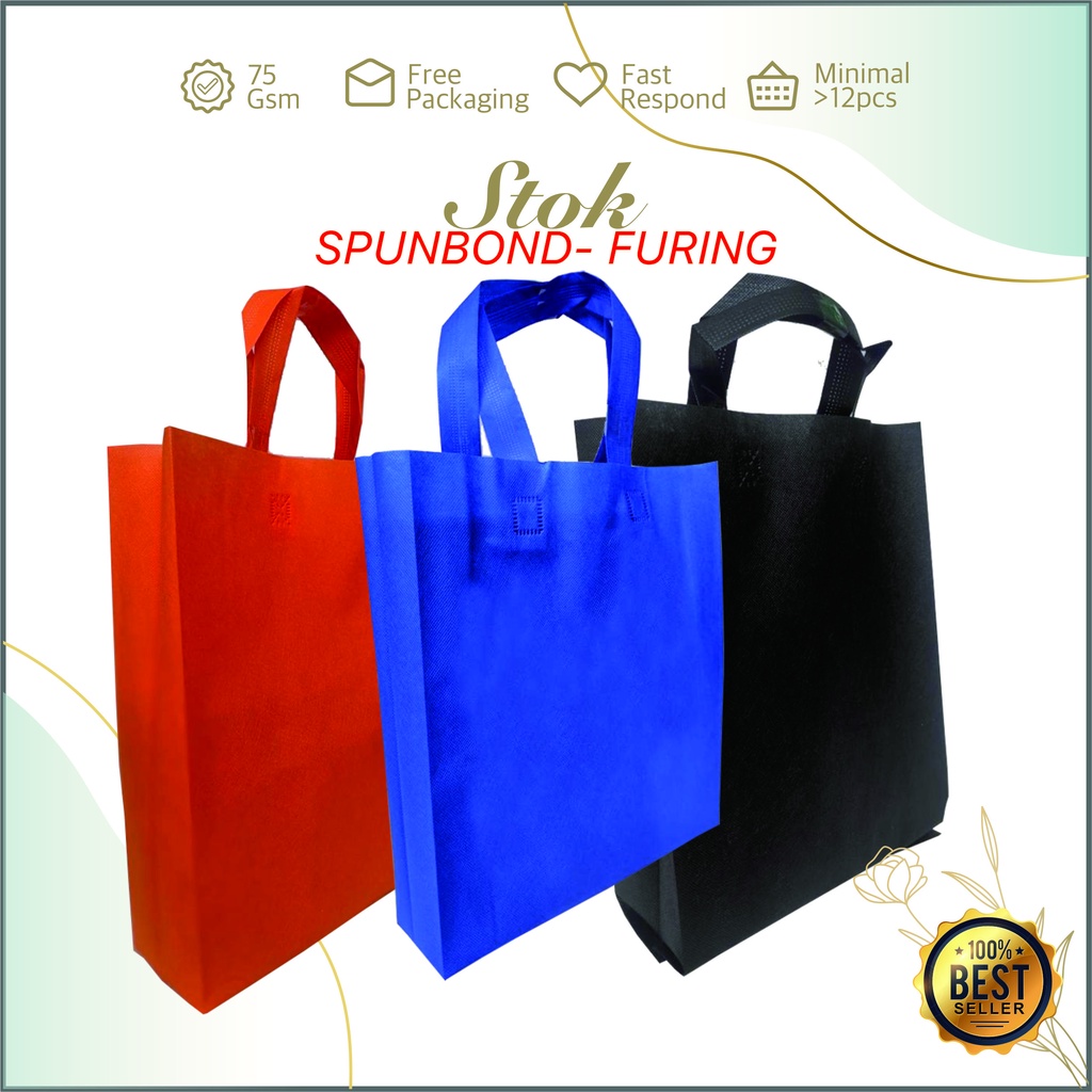 

Tas Spunbond Goodiebag Murah Ready Stock Handel Lipat Samping