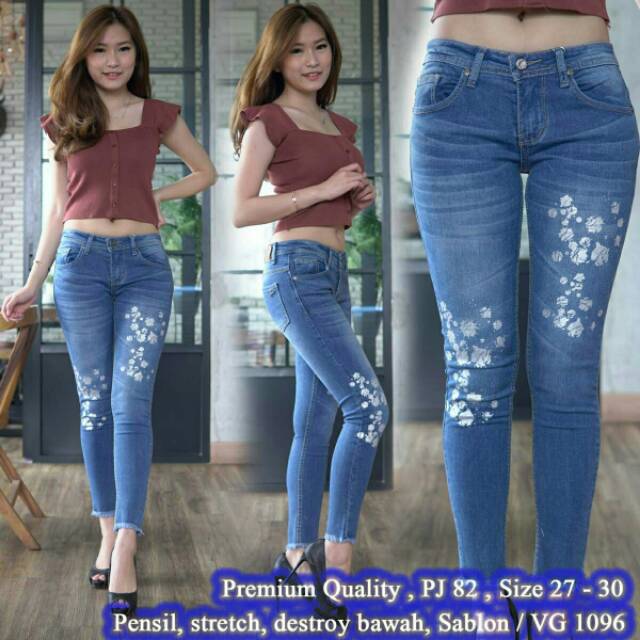 

1096 Premium Quality, PJ 82 pensil, stretch, sablon tdk mudah lepas destroy ujung