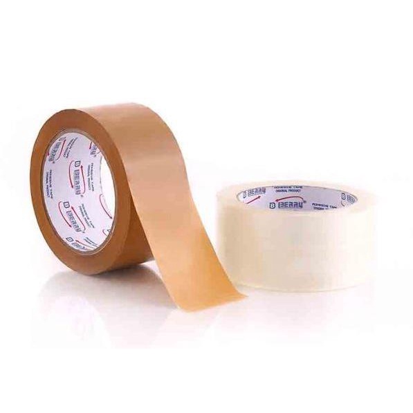 

Lakban Coklat Bening Berry Tape / Plakban Isolasi Solatip 2 yard 48 mm .