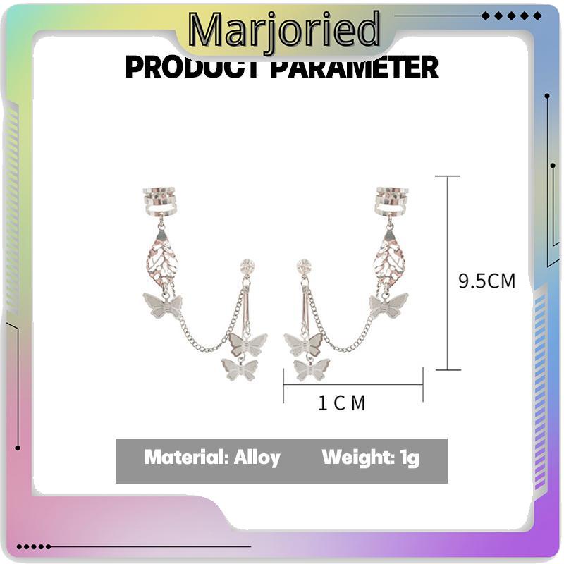 Korea Ins Kupu-kupu Anting Klip Telinga Tulang Dan Jaring Merah Gaya Yang Sama-MJD