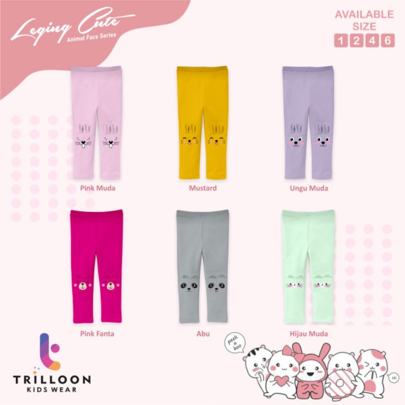 Legging Anak Cute Animal 3D Series Trillion 1-6 tahun