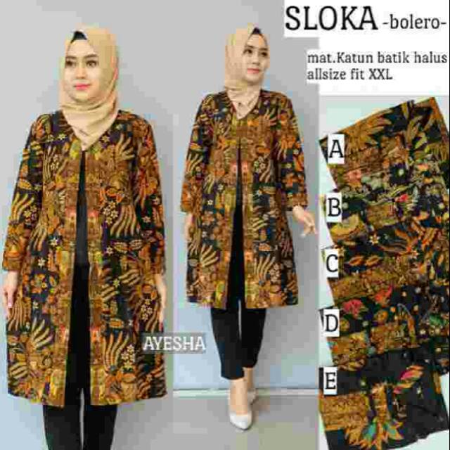 SLOKA BOLERO ETHNIC CAKAR CARDI OUTERWEAR OOTD FASHION VINTAGE MUSLIM SOGAN BATIK MURAH TOLET