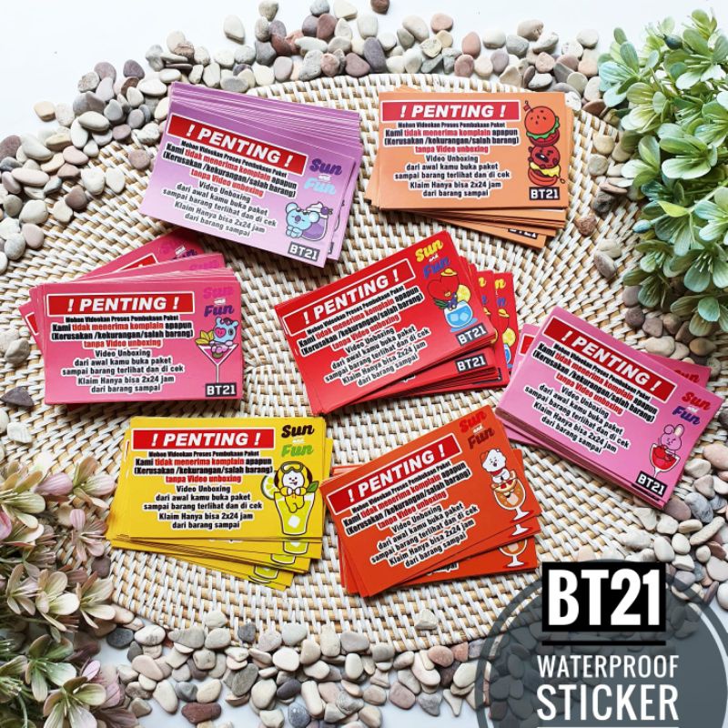 

BT 21 Unboxing Video Sticker Waterproof Stiker Label Pengirman