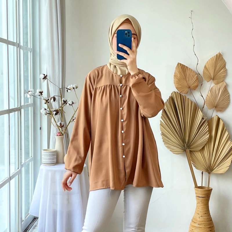 ATASAN SHAKILA 390 JUMBO BIGSIZE ATASAN KERJA NGANTOR POLOS MURAH OOTD MUSLIM STYLISH CASUAL