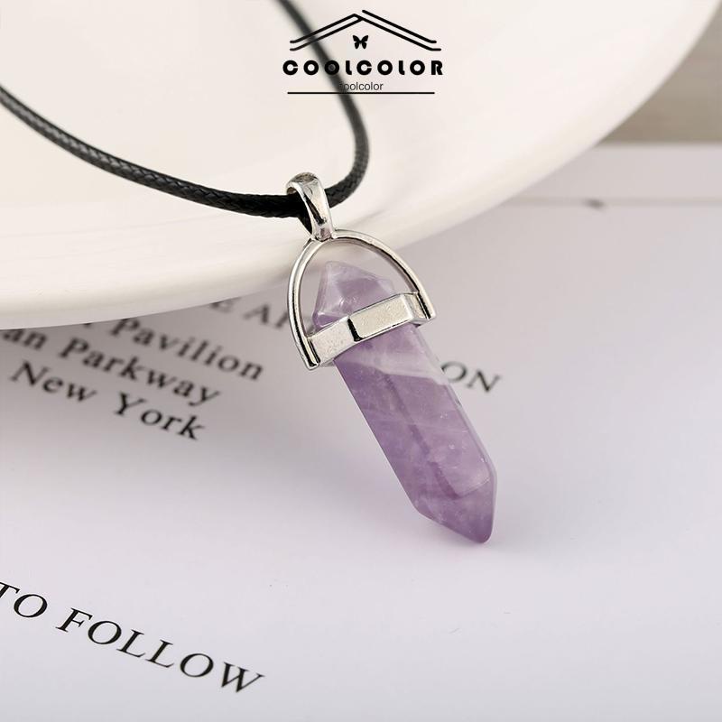 COD❤️Kalung Obsidian Liontin Bintang Berujung Enam Sweater Rantai Hantu Klavikula Rantai Pria dan Wanita Batu Alam Konstelasi Hip Hop Impor Fashion Korea