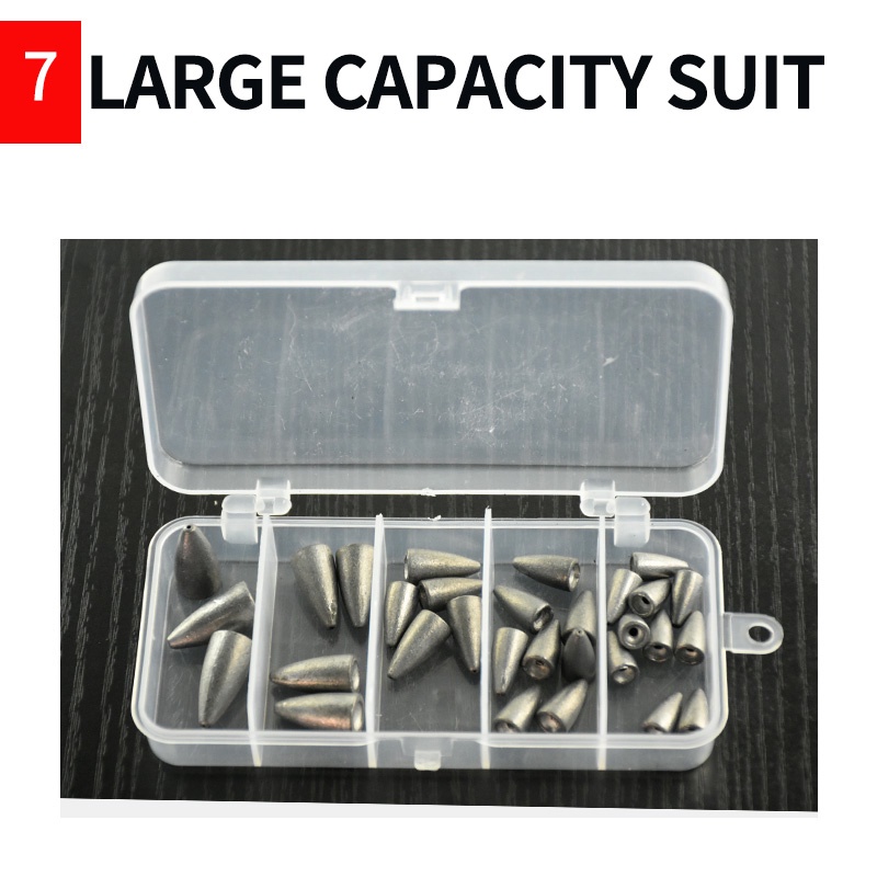 30 Pcs Bullet Lead 3.5g-14g Plummet Plumb Bob Plummet Fittings