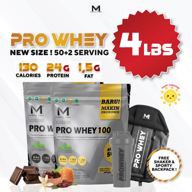 M1 Pro Whey 100 4LBS - ProWhey Muscle First 4 LBS New Formula Susu Protein Gym Fitness ProWhey100 Fr