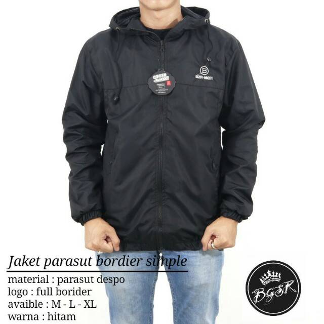 jaket parasut bordier simple jaket parasut pria