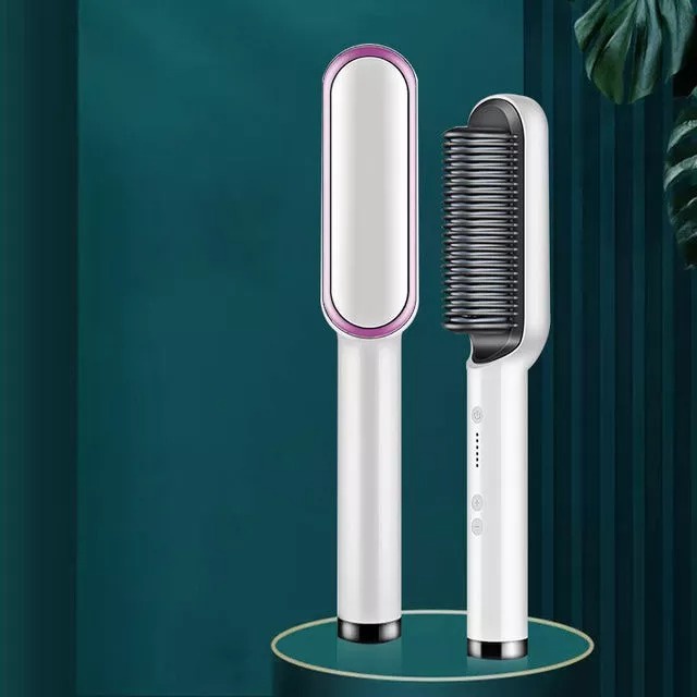 New Sisir Pelurus Rambut Sisir Pelurus Straight Comb Hair Stlylist Catok Sisir Pelurus Rambut Hair Straightener Curler 2 in 1 catokan sisir listrik