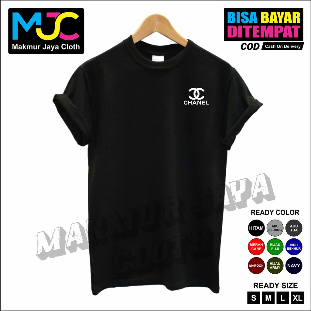 Kaos Tshirt Baju Pria Combed 30s Distro CHANEL - PREMIUM BRAND Kaos Pria Wanita Cowok Cewek Murah Or