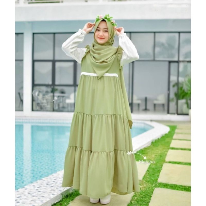 HANIFA DRESS maxy terbaru ,gamis remaja dewasa ,ootd kekinian ,fashion muslim