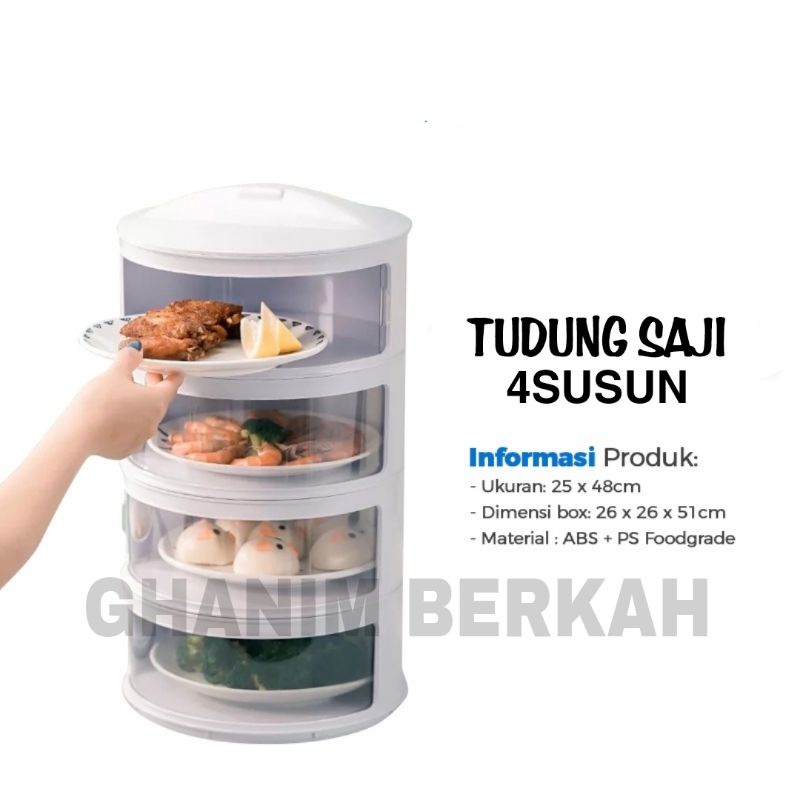 Tempat Penutup Penyimpanan Makanan Higenis Tudung Saji 3-4 Tingkat