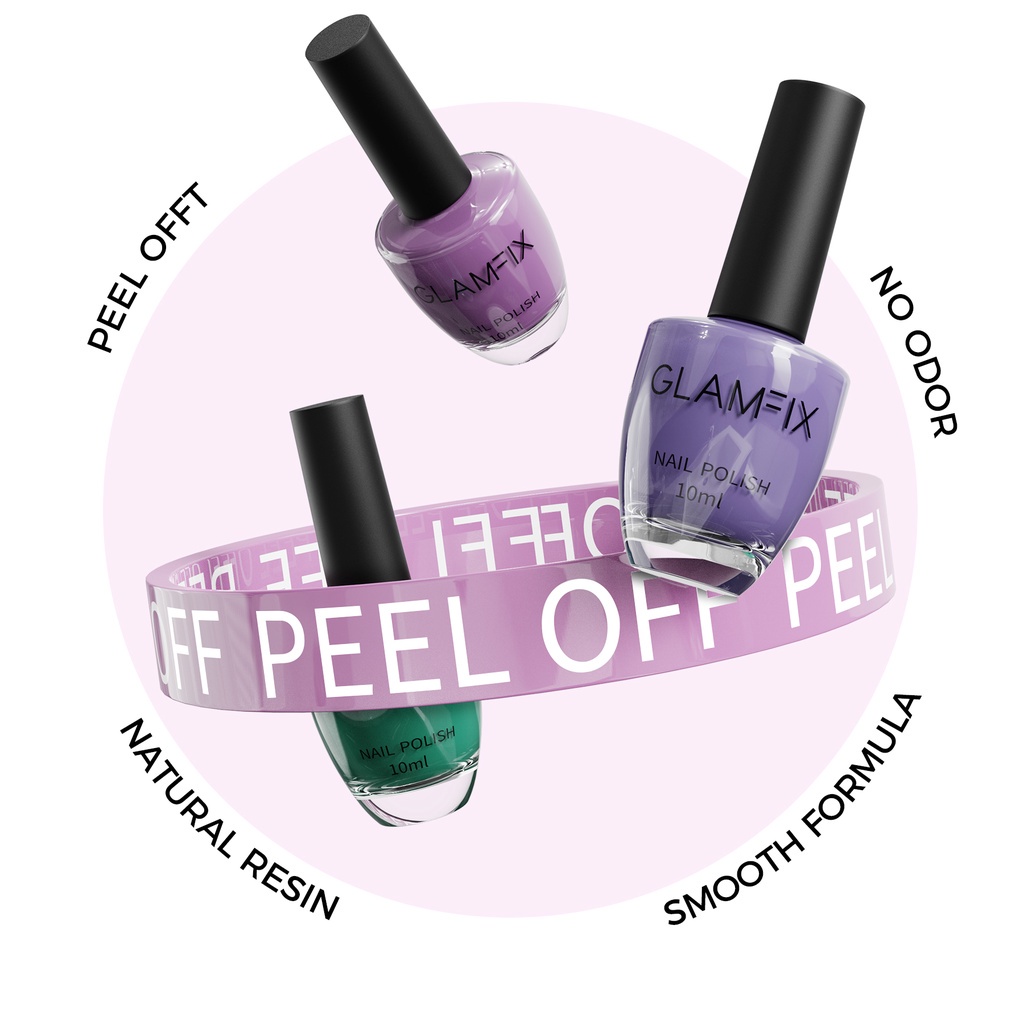 GLAMFIX Earth Peel Off Nail Polish Kutek Cat Kuku | GLAM FIX Alat Kecantikan Makeup by YOU