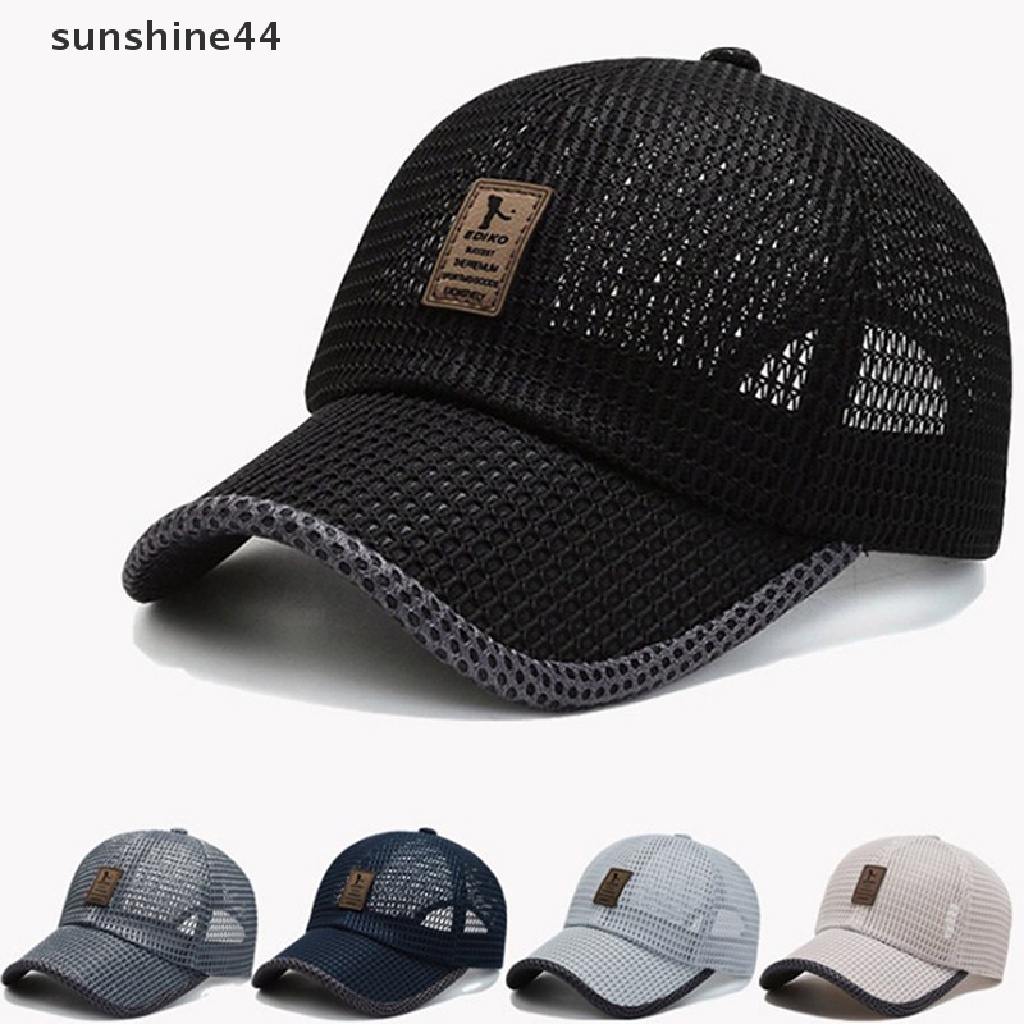 Sunshine Topi Baseball Pria / Wanita Desain Patchwork Mesh Untuk Musim Panas