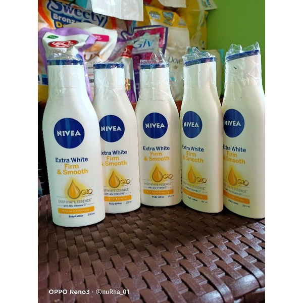 Handbody Natur-e 246ml, Handbody nivea Extra white form &amp; smooth 200ml, Nivea Rose 200ml