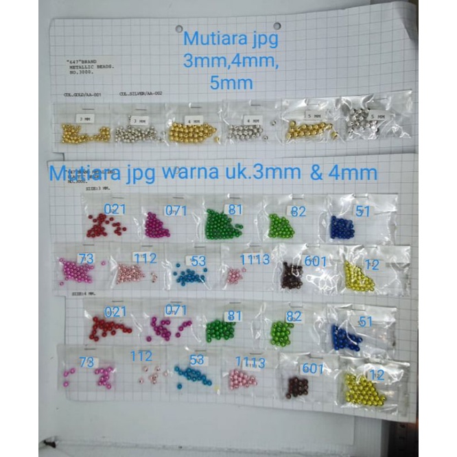 Mutiara Jepang 4mm asli warna 225gram