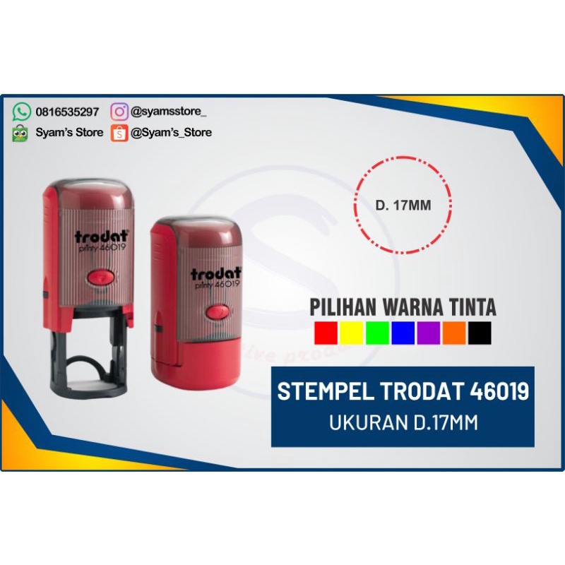 

Stempel TRODAT 46019, stempel bundar, stempel warna, simbol,logo dll