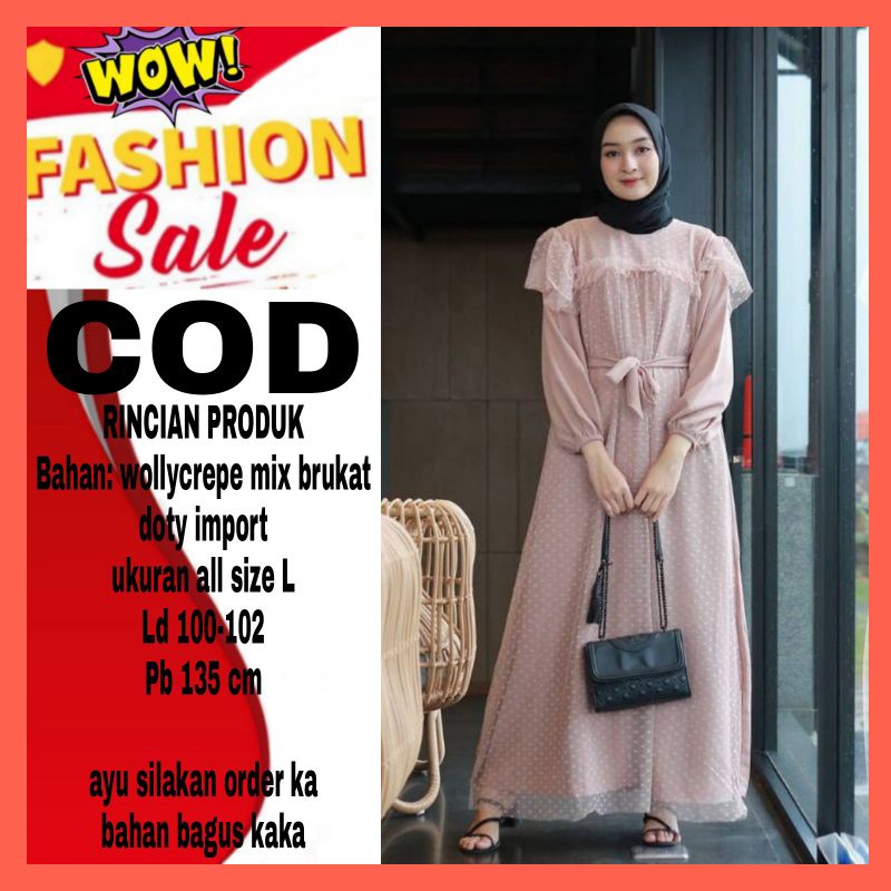 Gamis dress baju gaun pakaian busana fashion wanita muslim model remaja syafira cantik pesta kondang