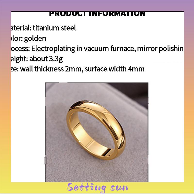 Asli 375 Grade Stainless Steel Couple Ring Titanium Gold Ring Hadiah Hari Valentine TN