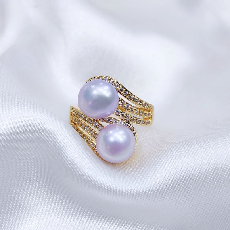 Cincin mutiara tawar asli / Cincin lapis emas 18k / cincin mutiara asli lombok / cincin allsize / mu
