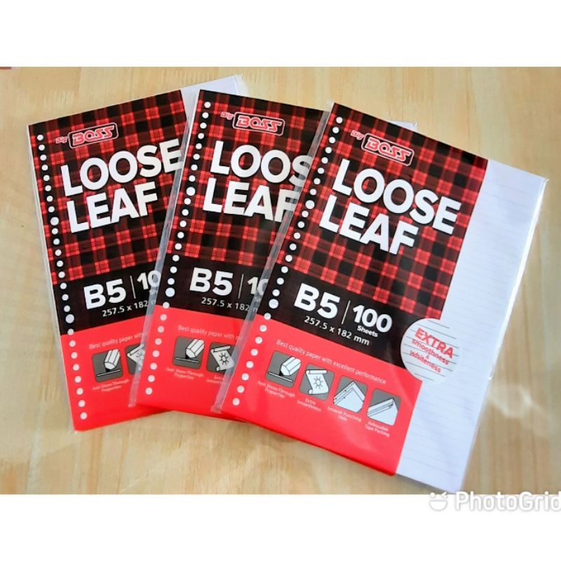 

LOOSE LEAF B5 100 LEMBAR / ISI BINDER B5 BERGARIS BIG BOSS