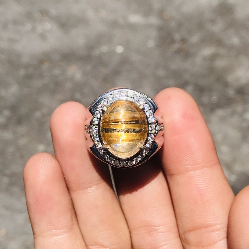 Natural Kecubung Rambut Cendana Emas Super Kristal