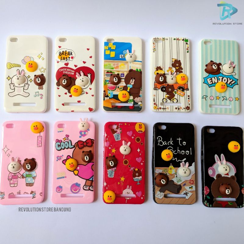 Silikon Hp Xiaomi Redmi 3 3S 3x 3Pro 4i 4C 4X 4A 5A Note 4 / Note 4X Karakter Bear Timbul Lucu Carto