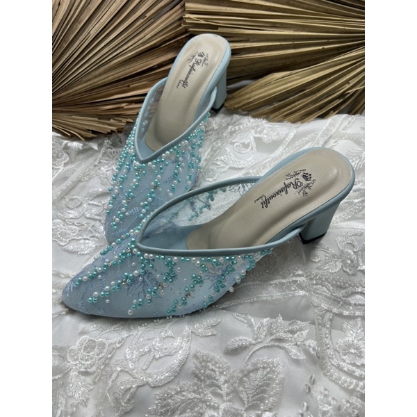 sepatu Rafaizoutfit sepatu wedding babyblue Yesika 7cm tahu