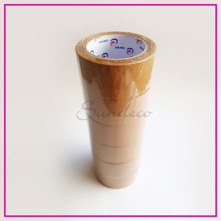 

Lakban Coklat Lem Perekat Plakban OPP Tape Isolasi 6 pcs 1 Slop