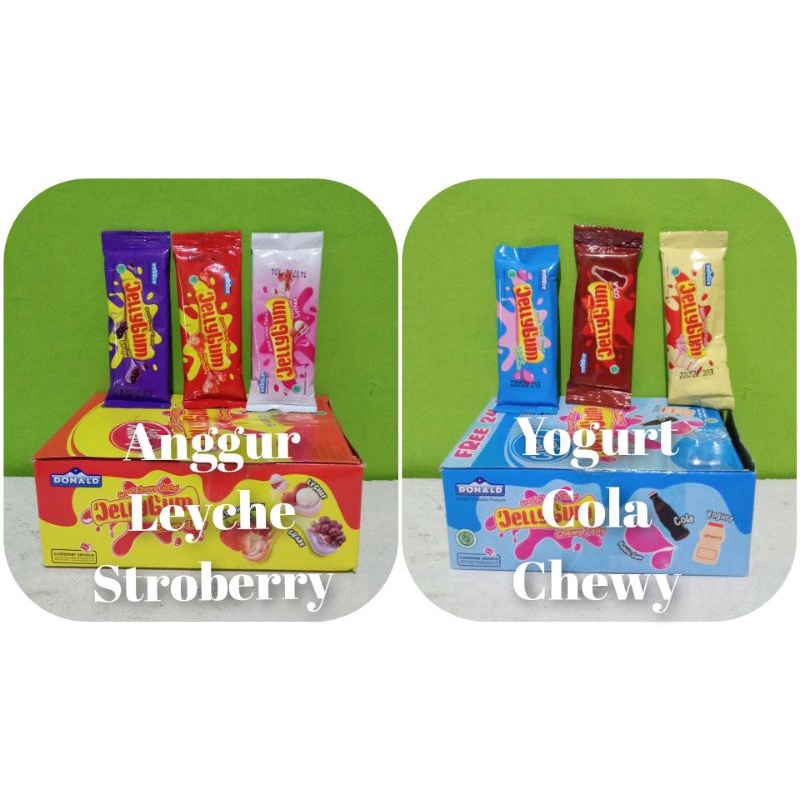 

Jelly Gum aneka rasa box - 25 g x 24 pcs