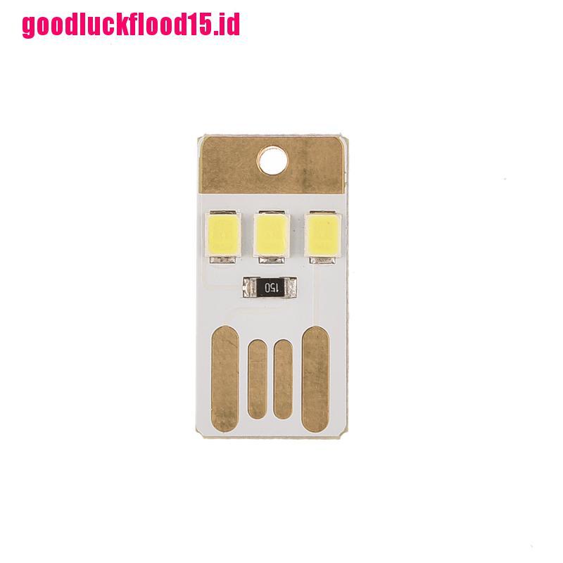 (LUCKID) Lampu Malam LED Mini USB Power 5V Portable Warna Putih