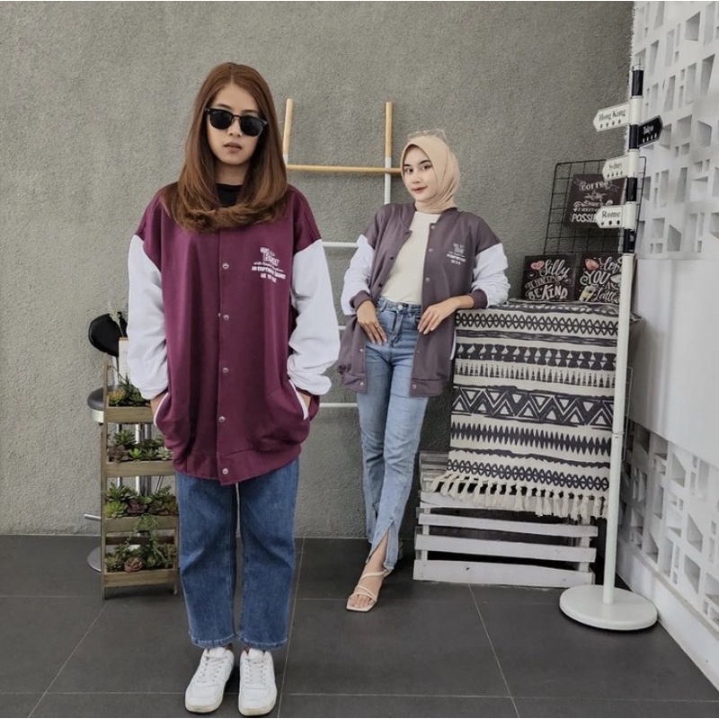jacket oversize wanita varsity BEST BEAR BASEBALL XXL LD 130 cm jacket big size jumbo wanita basebal