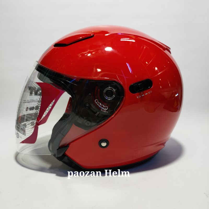 HELM KYT DJ MAXI POLOS RED/MERAH DOUBLE VISOR