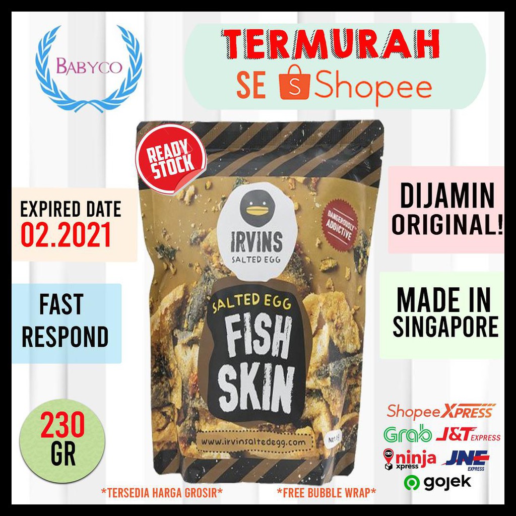 

PRODUK TERBAIK READY STOCK! IRVINS SALTED EGG FISH SKIN (SINGAPORE) - FISH SKIN