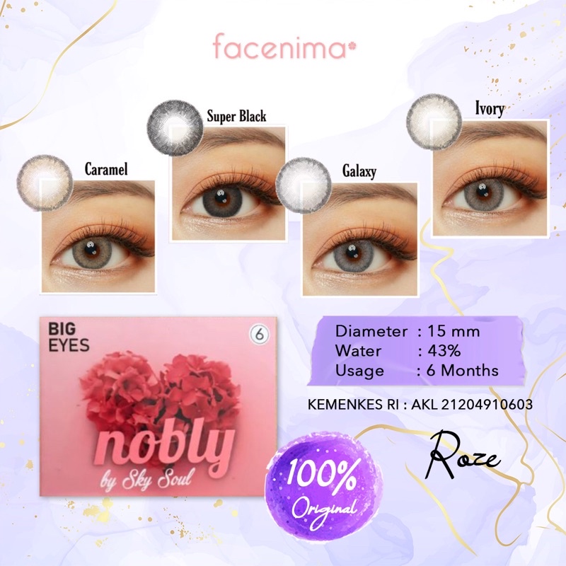 Softlens Nobly Roze 15mm + FREE LENS CASE