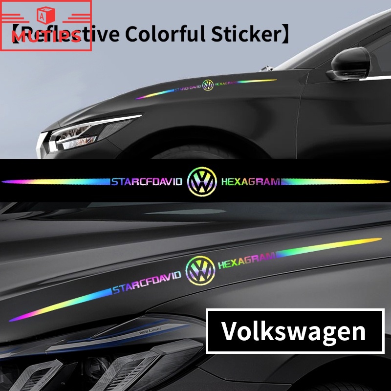 Stiker logo Volkswagen laser Reflektif Untuk Polo Golf mk3 mk6 mk7 Scirocco Beetle Passat B5 B6 B7 CC B8 T5