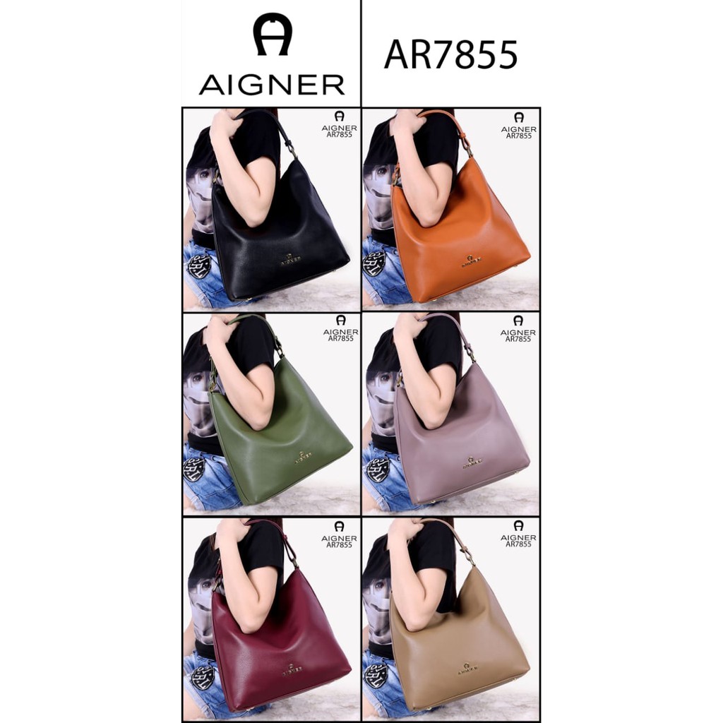 Tas Aigner Roma Hobo Shoulder Clemence Leather Semi Ori AR7855