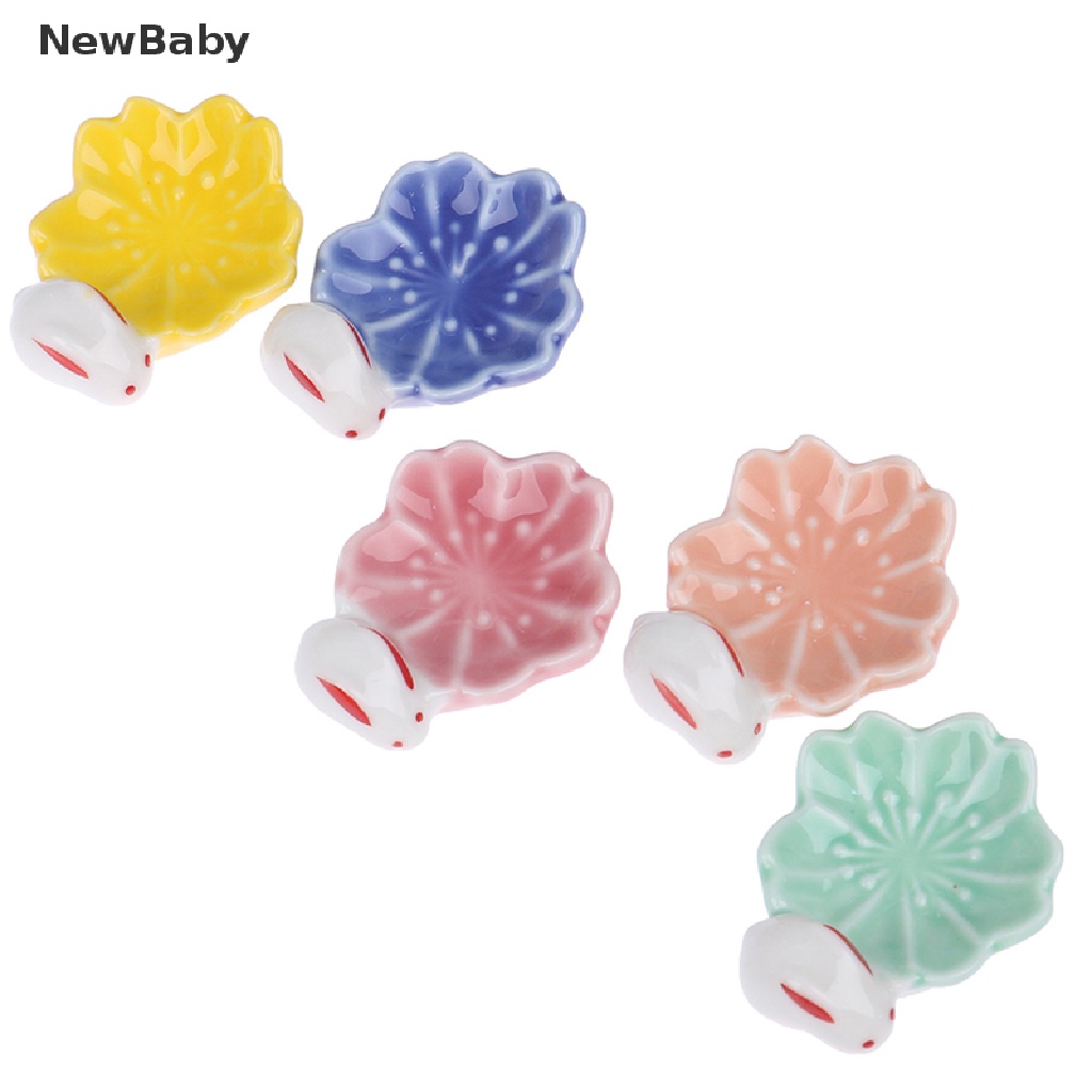 Newbaby 1pc Stand Holder Sumpit / Pen Bentuk Kelinci Bahan Keramik