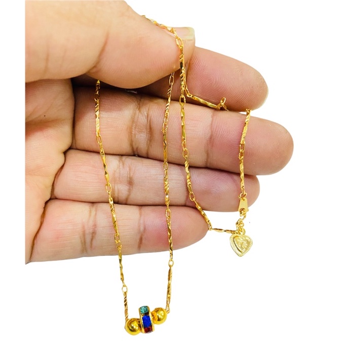 kalung plus leontin //kalung permata//perhiasan lapis emas//emas //kalung