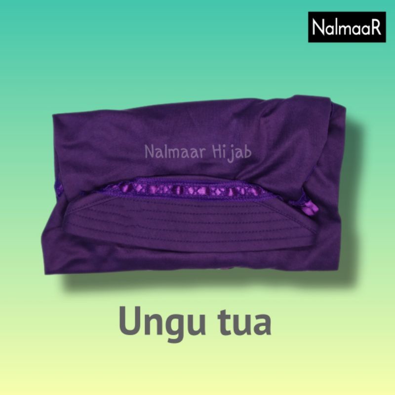 nalmaar hijab kerudung jilbab instan bergo anak sekolah sd smp sma dan dewasa ungu tua pita atas