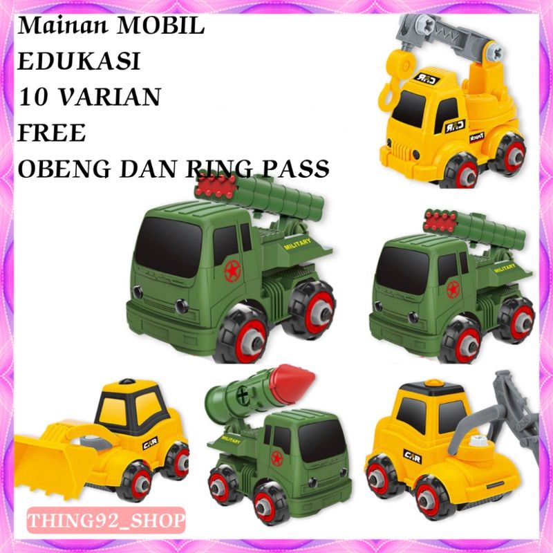 Mainan Anak Mobil Diy Assembly Truck Bongkar pasang Baut Mainan edukasi mobil mobilan mekanik