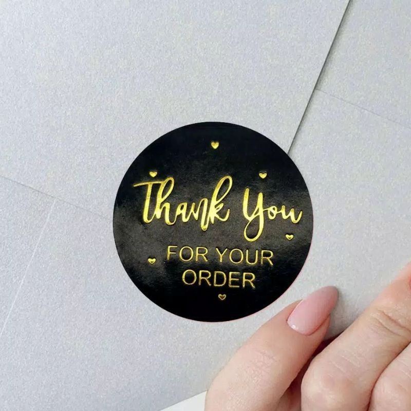 1 Lembar Sticker Thank You / Stiker Terimakasih Ukuran 2,5 cm untuk Label Segel Olshop Online Shop