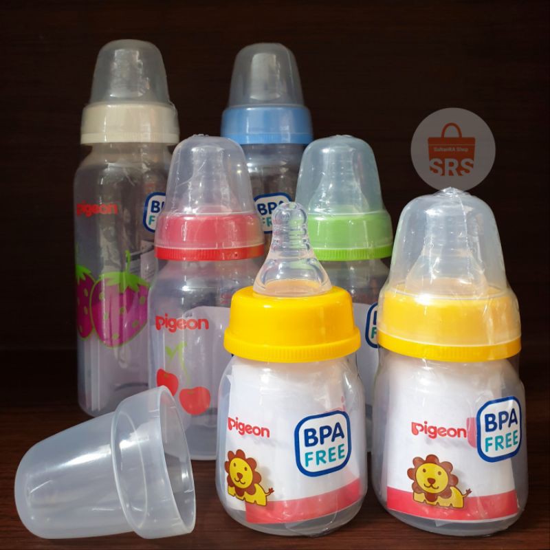 Botol Susu Bayi PIGEON Slim Neck 50ml, 120ml, 250ml BPA FREE Botol Dot Susu Baby Dot Bulat PP Standar