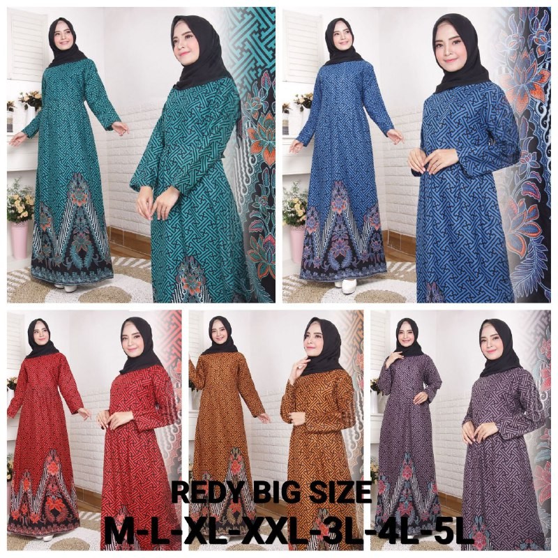 Ms Gamis Batik Sriwedari|manggar|padi Macam Mt Maxi Jumbo Bumil/busui Katun Sogan Allsize Ld104-120