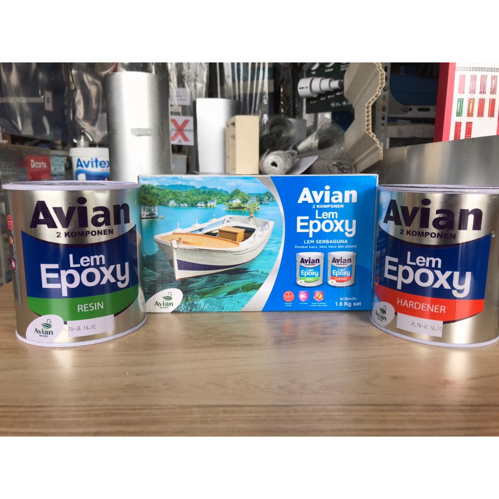 Lem Epoxy Avian 1,6kg kayu Besi Logam Kaca