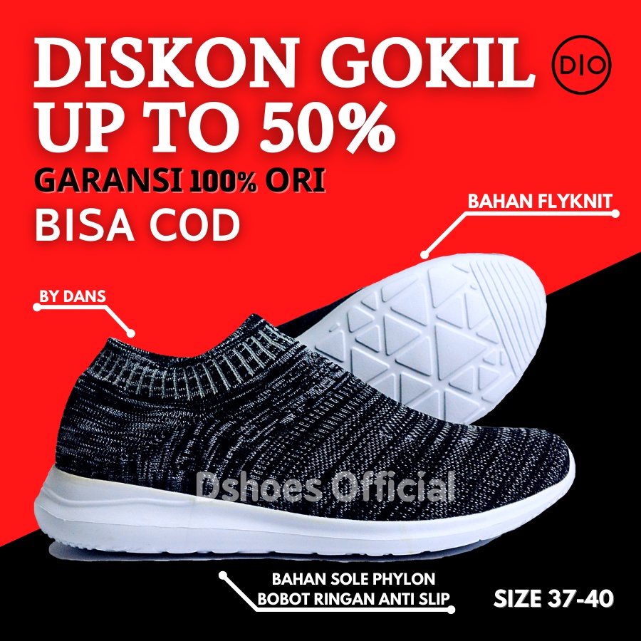 Sepatu Slip On COD Kets Spatu Lari Tanpa Tali jogging Snikers Sekolah Rajut Ringan Snakers Sport Sna