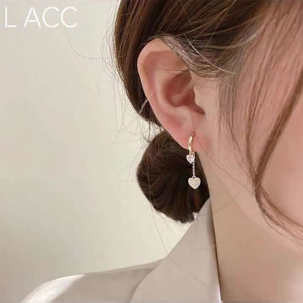 Anting Tusuk Gantung Wanita Desain Hatirumbai Rantai Gaya Eleganretro Untuk Pernikahan