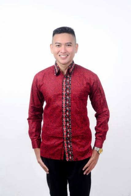 Couple batik Sarimbit Mega mendung merah