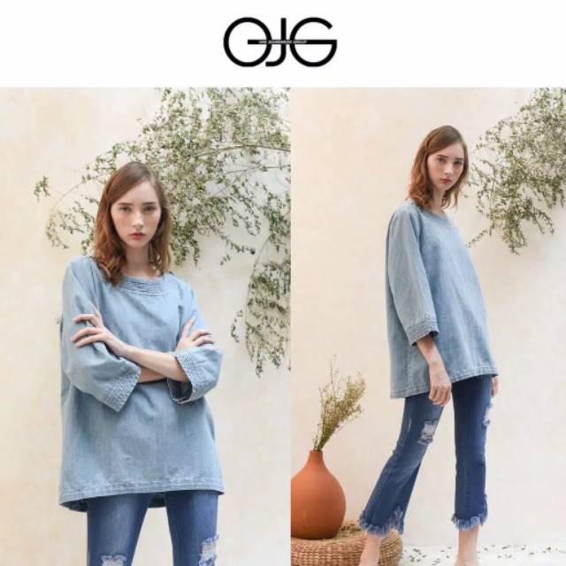 Big Size Atasan Jeans Denim Wanita Martha Stewart by One Jeans Group OJG Jumbo