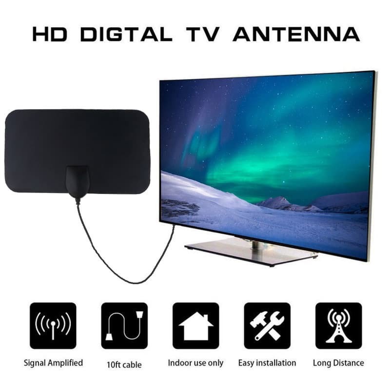 Antena TV Digital Indoor Antenna Anten Televisi DVB-T2 4K High Gain 25dB  BISA BUAT TV TABUNG dan LCD TFL-D139  Frequency Frequency Range: VHF(172-240Mhz)  UHF(470-860Mhz) Wireless Transmit Power 50 (With Amplifier) / 35 Miles range (Without Amplifier)